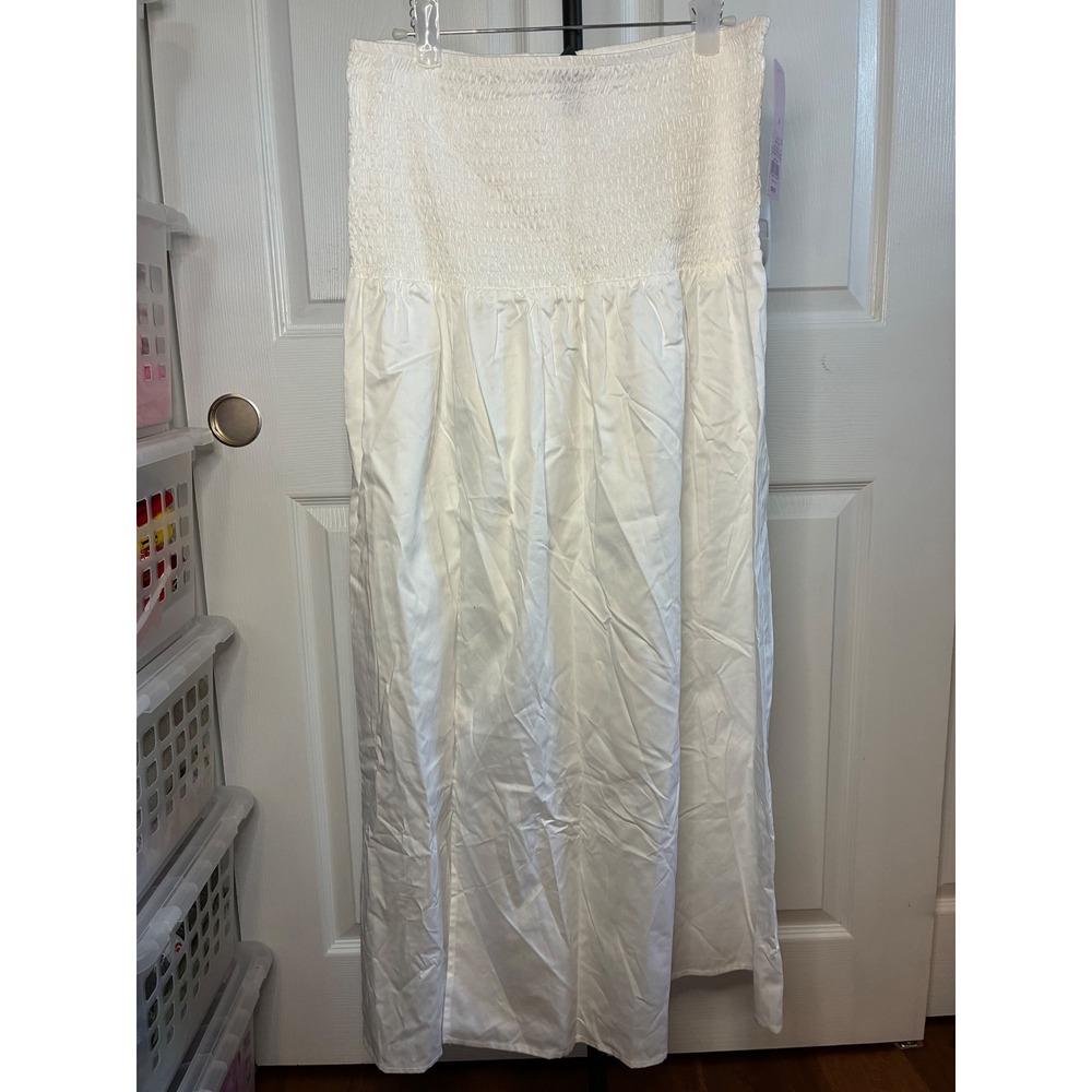 Wild Fable Womens White Smocked Waist Maxi Skirt Size M